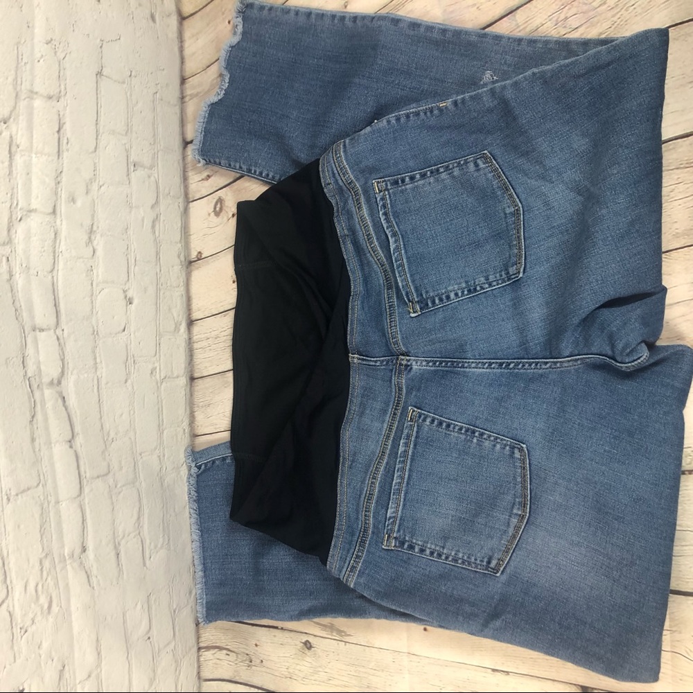Isabel Maternity Distressed Straight Crop Jeans with Frayed Hem SZ 16 - Picture 3 of 11